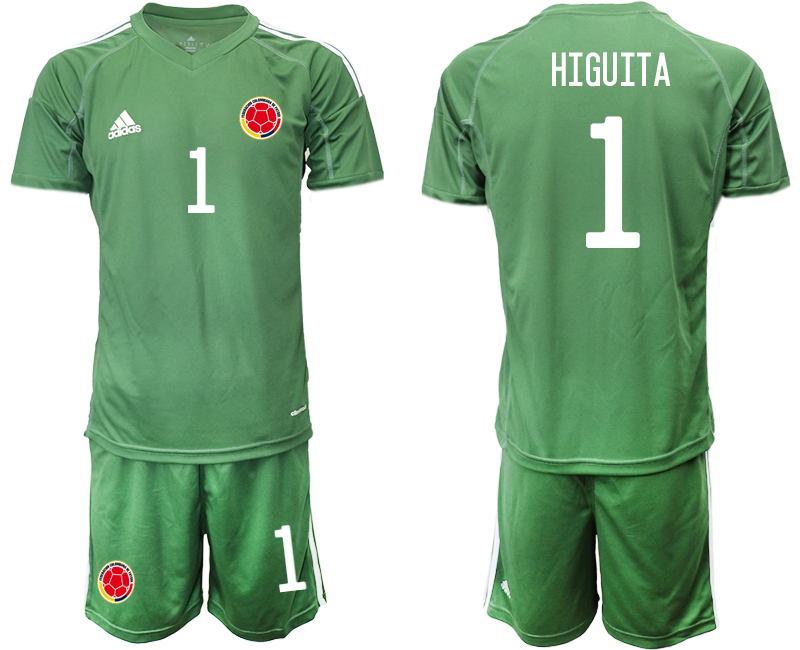 Men 2020-2021 Season National team Colombia goalkeeper green #1 Soccer Jersey4